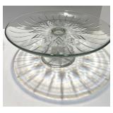 Set of 4 Vintage Glass Serving Plates and Pedestal Cake Stands