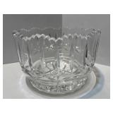 Collection of Cut Glass Crystal Bowls, Plates, and Stemware
