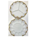 Vintage Brass Decor Collection with Candle Holder, Picture Frame, Dishes, and Napkins