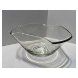 Set of 4 Glass Serveware Pieces Including Pitcher, Bowl, and Cruets