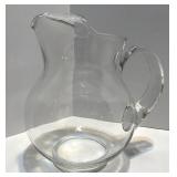 Set of 4 Glass Serveware Pieces Including Pitcher, Bowl, and Cruets