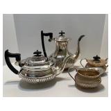Vintage Viners of Sheffield Alpha Plate Silver Tea and Coffee Set