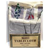 Collection of Tablecloths, Napkins and Strawberry Coasters Assorted Sizes and Patterns