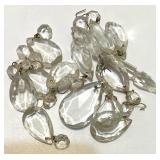 Lot of Vintage Skeleton Keys, Glass Pulls, and Crystal Chandelier Prisms