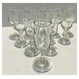 Mixed Lot of Vintage Silverstone Spain Metal Goblets, Glass Cordials, and Brandy Snifters