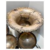 Vintage Mixed Lot of Silverplate Trays, Glassware, and Serving Pieces