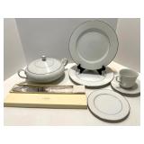 Grace Fine China Concerto Dinnerware Set with Lenox Wedding Promises Cake Server