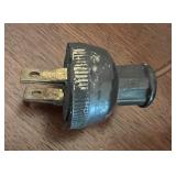 Antique Slag Glass Panel Table Lamp with Scenic Metal Overlay