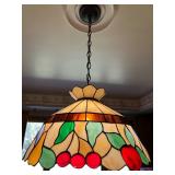 Stained Glass Style Hanging Pendant Lamp with Fruit Motif