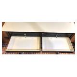 Vintage Dental Cabinet with 14 Metal Drawers and Glass Pulls