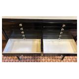 Vintage Dental Cabinet with 14 Metal Drawers and Glass Pulls