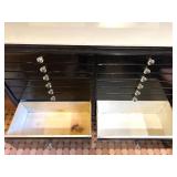 Vintage Dental Cabinet with 14 Metal Drawers and Glass Pulls