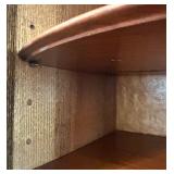 Antique Oak Secretary Bookcase with Curio Cabinet and Stained Glass