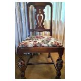 Dining Table with 9 Chairs, Floral Upholstered Seats