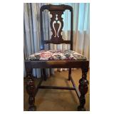 Dining Table with 9 Chairs, Floral Upholstered Seats