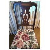Dining Table with 9 Chairs, Floral Upholstered Seats