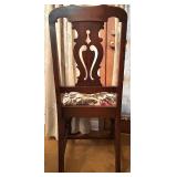 Dining Table with 9 Chairs, Floral Upholstered Seats