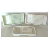Vintage Milk Glass Dental Trays Assortment
