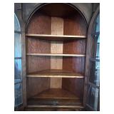 Impressive Antique Wooden Corner Cabinet with Glass Doors