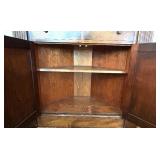 Beautiful Antique Wooden Corner Cabinet with Glass Doors