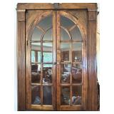 Beautiful Antique Wooden Corner Cabinet with Glass Doors