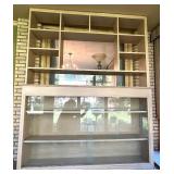 Tall Wall Unit with Display Cabinet and Shelving