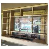 Tall Wall Unit with Display Cabinet and Shelving