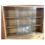 Wooden China Cabinet with Glass Doors and Storage