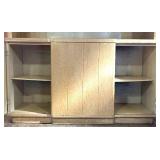 Wooden China Cabinet with Glass Doors and Storage