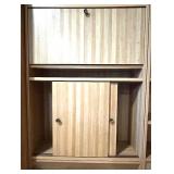 Tall Wood Bookshelf with Storage Compartments