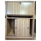 Wood Bookcase with Adjustable Shelves and Storage Cabinets