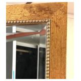 Three-Panel Wood-Framed Mirror Room Divider