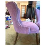 Pair of Matching Upholstered Side Chairs with Nailhead Trim