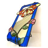 Stained Glass Butterfly and Flower Accent Mirror