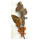 MCM Metal Butterfly and Flower Wall Decor
