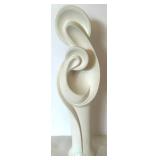 Home Decor Lot - White Abstract Statue, Religious Platter, Framed Icon