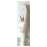 Home Decor Lot - White Abstract Statue, Religious Platter, Framed Icon