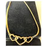 Family Love Heart Necklace, 18kt Gold Over Sterling