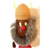 Vintage Wooden Viking Music Box and Nutcracker Figurine