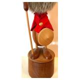 Vintage Wooden Viking Music Box and Nutcracker Figurine