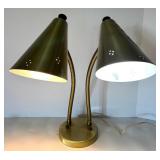 Vintage Brass Dual Gooseneck Desk Lamp