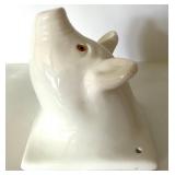 Pair of White Ceramic Pig Head Wall Mounts