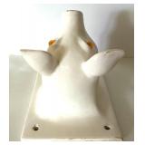 Pair of White Ceramic Pig Head Wall Mounts