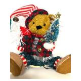 Christmas Decor Lot: Lighted Bear Figurine, Placemats & Holiday Accents