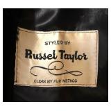 Russel Taylor North Room Black Faux Fur Coat with Brown Fur Collar