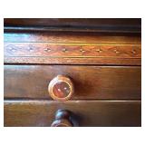 Antique Dental Cabinet with Marble Top and Glass Doors