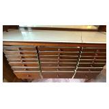 Antique Dental Cabinet with Marble Top and Glass Doors