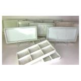 Assorted Dental Trays - White Milk Glass Instrument and Procedure Trays