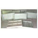 Assorted Dental Cabinet Milk Glass Trays