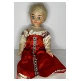Folk Costume Themed Doll and Framed Ukrainian Folk Art Print